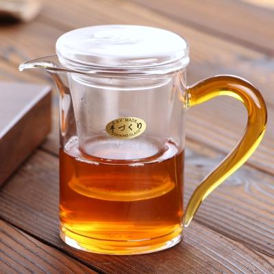 耐热加厚泡茶杯子彩把公道杯过滤内胆玻璃茶具泡茶器红茶