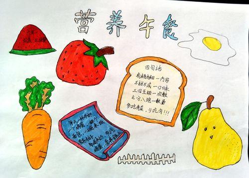 桓仁县北甸子小学六年级刘孟 王佳雯手抄报《营养午餐》学生才艺