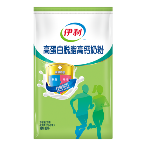 品牌:伊利 系列:伊利高蛋白脱脂高钙奶粉450g。2 产地:中国大陆 省份