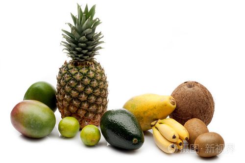 不同种类的热带水果